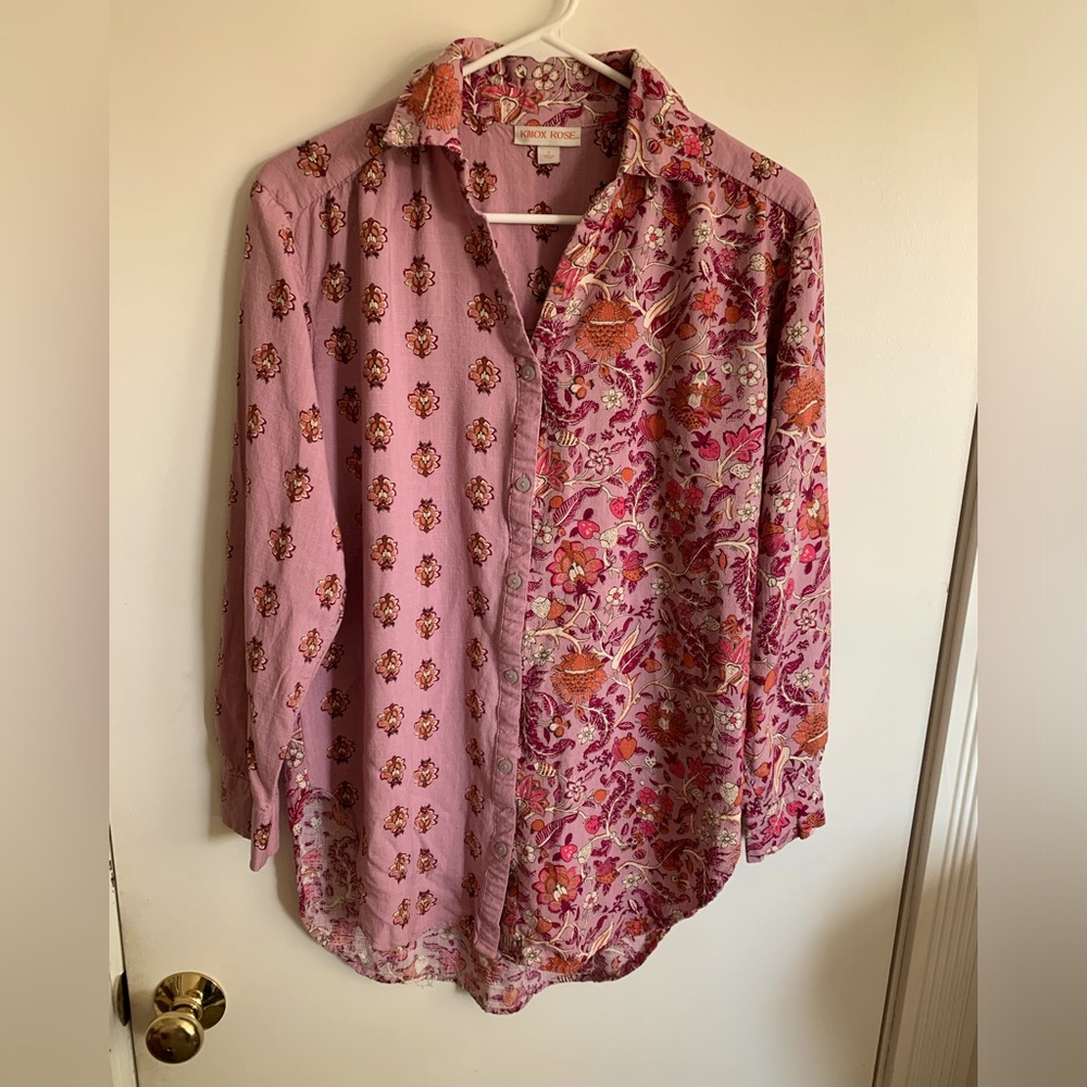 Knox Rose size S button down shirt with floral pattern